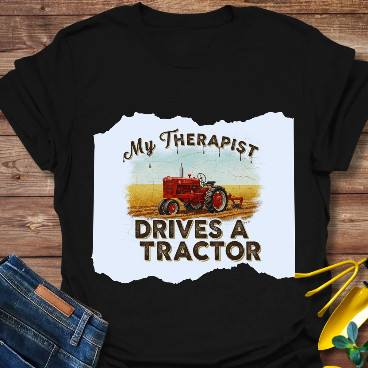 Drives A Tractor T-Shirt product image 3
