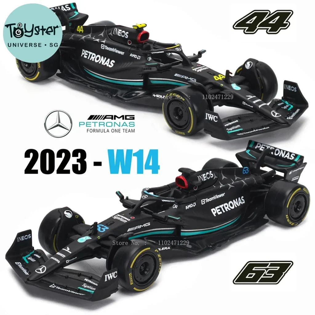 Bburago 1:43 Mercedes-AMG Petronas F1 Team W14 2023 #44 Hamilton #63 George Russell Alloy Car Die Cast