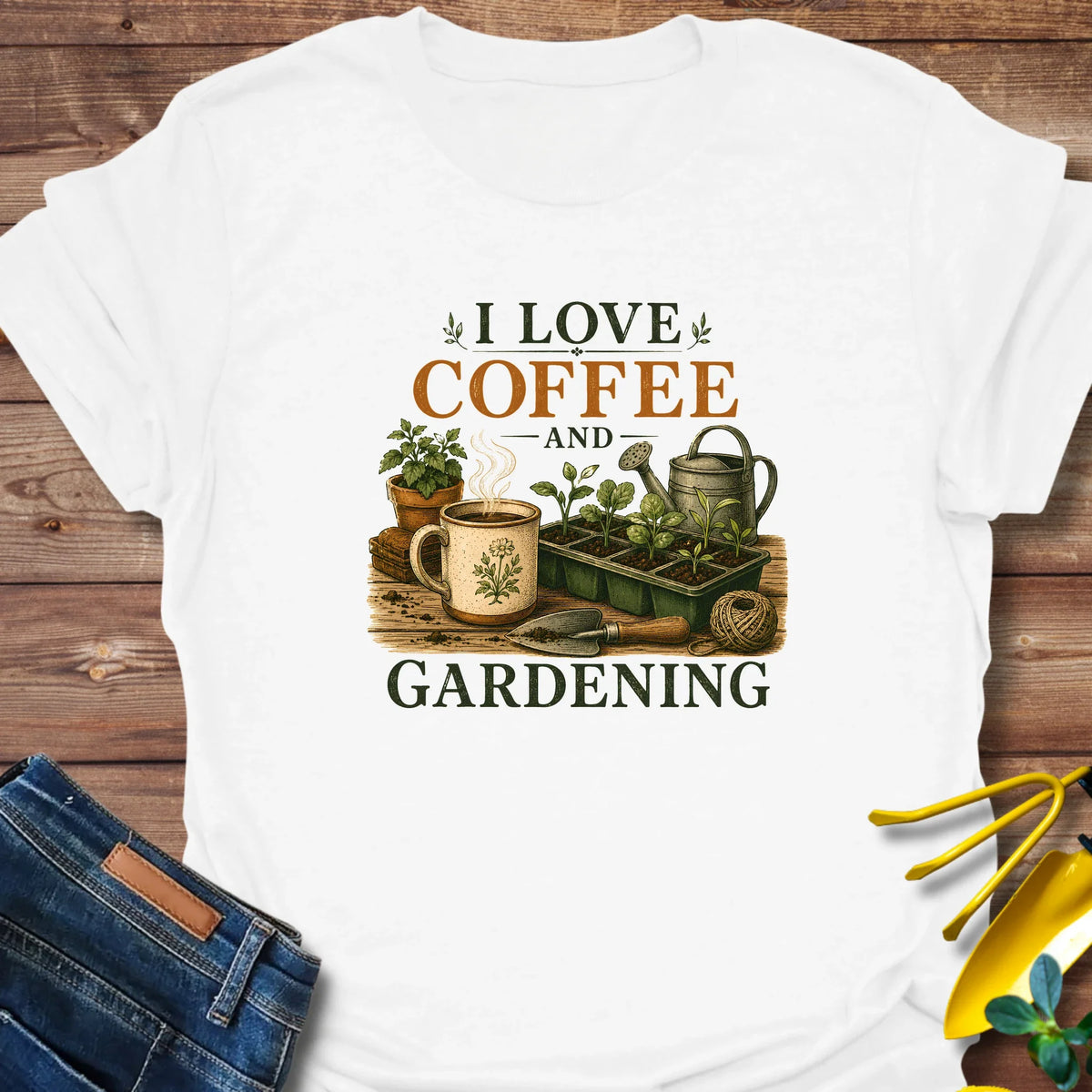 I Love Coffee And Gardening T-Shirt product image 1