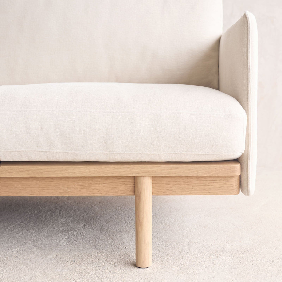 Pensive 2 Seater Fabric Sofa | Blonde Oak - Eva