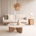 Pensive 2 Seater Fabric Sofa | Blonde Oak - Eva
