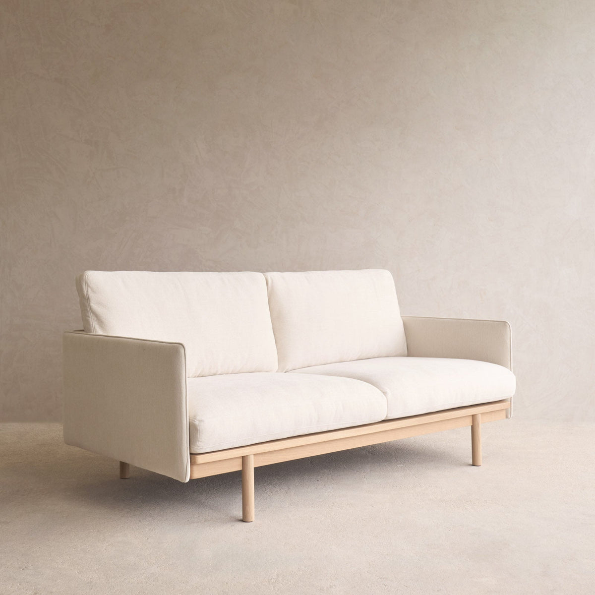 Pensive 2 Seater Fabric Sofa | Blonde Oak - Eva