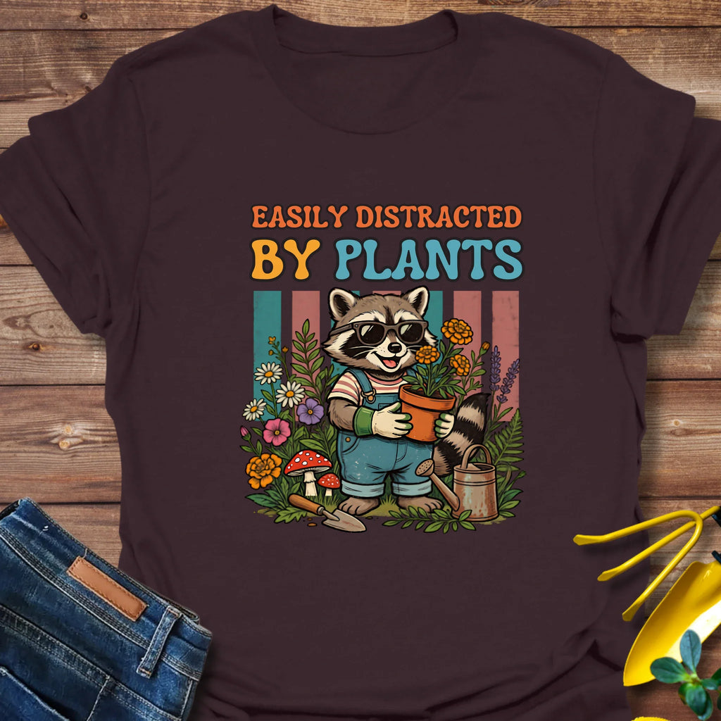 Raccoon Distracted By Plants T-Shirt product image 3