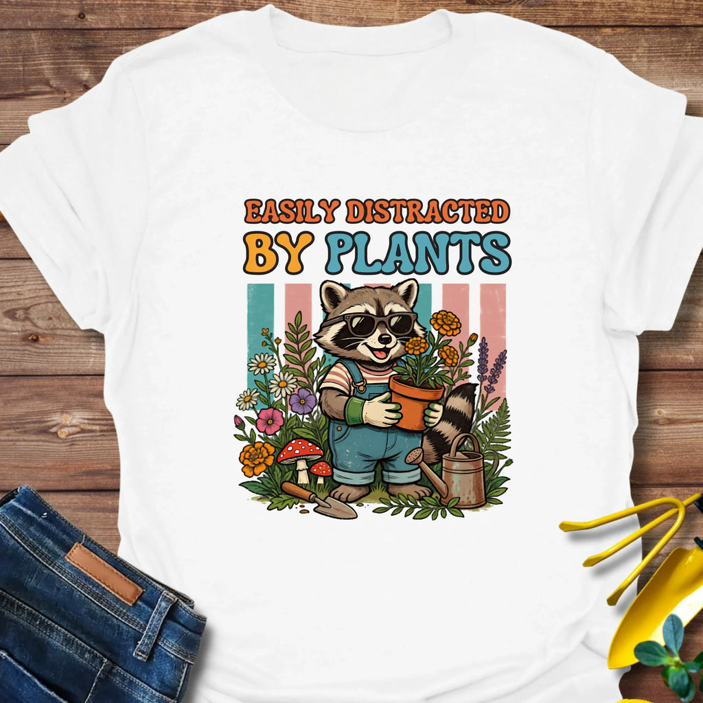 Raccoon Distracted By Plants T-Shirt product image 6