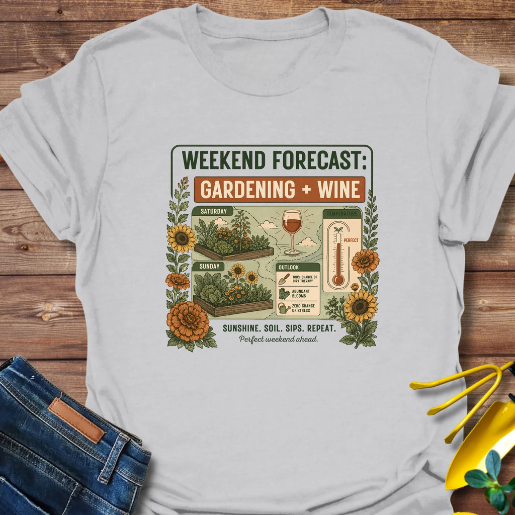 Weekend Forecast Gardening + Wine T-Shirt product image 4