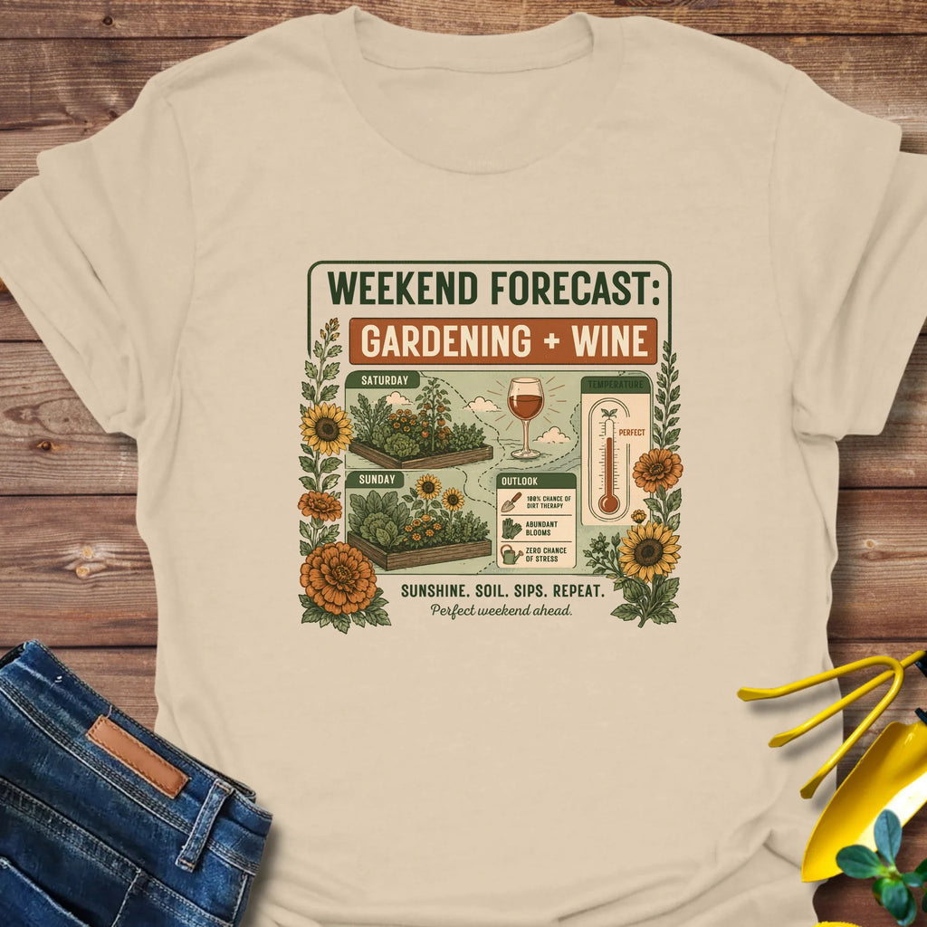 Weekend Forecast Gardening + Wine T-Shirt product image 5